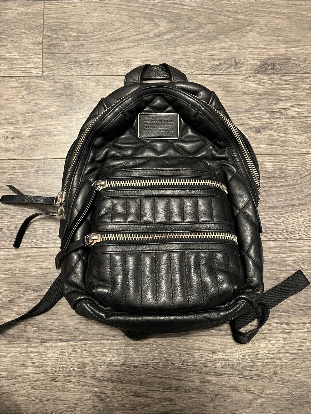 Marc by Marc Jacobs Black Quilted Leather Mini Backpack